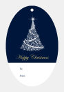 Christmas Tree Vertical Oval Hang Tag